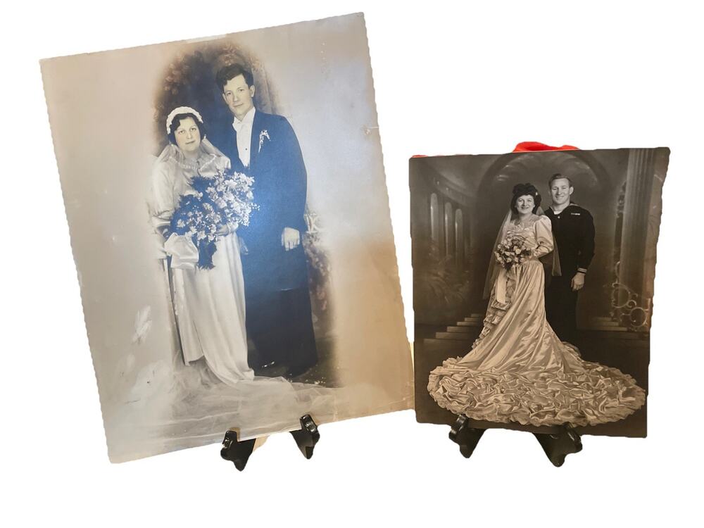 Vintage Wedding Party Bride Groom Large 11x14 & 9.5x7.5